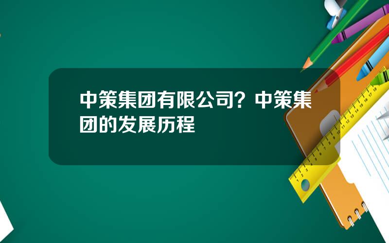 中策集团有限公司？中策集团的发展历程
