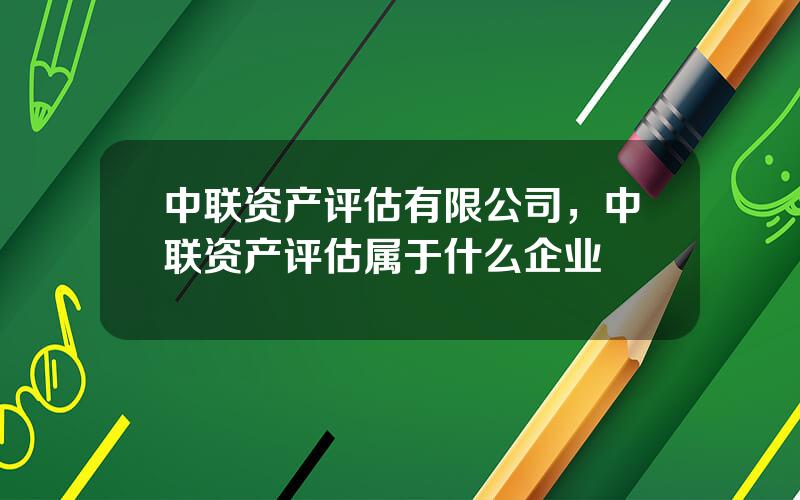 中联资产评估有限公司，中联资产评估属于什么企业