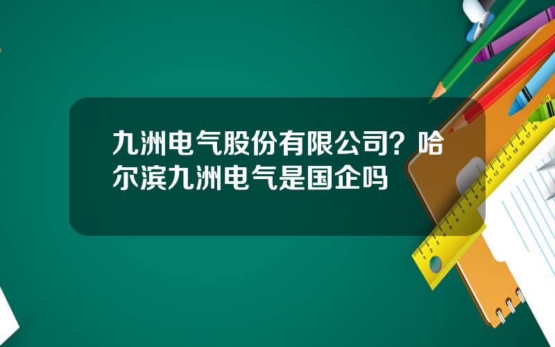 九洲电气股份有限公司？哈尔滨九洲电气是国企吗