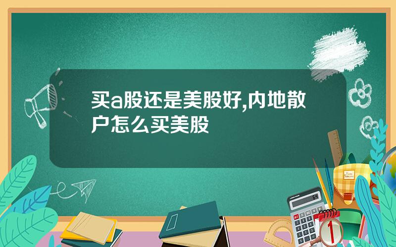 买a股还是美股好,内地散户怎么买美股