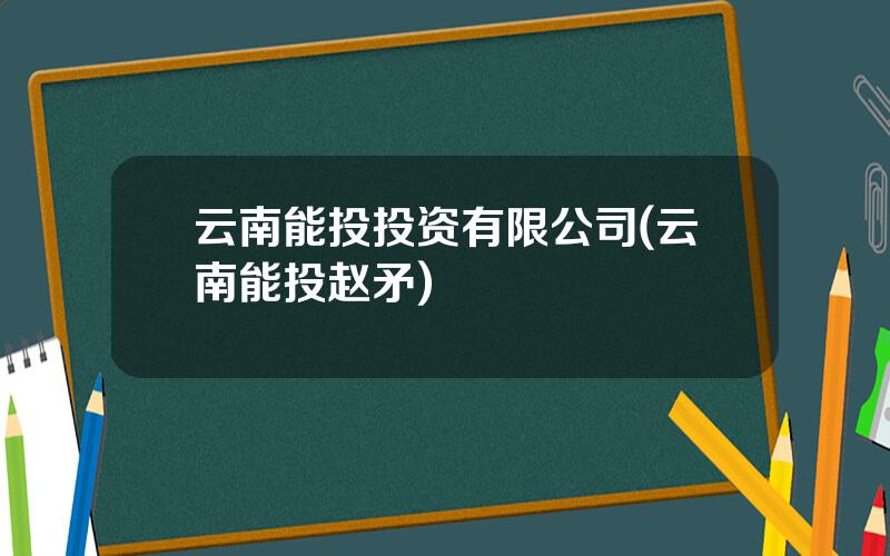 云南能投投资有限公司(云南能投赵矛)