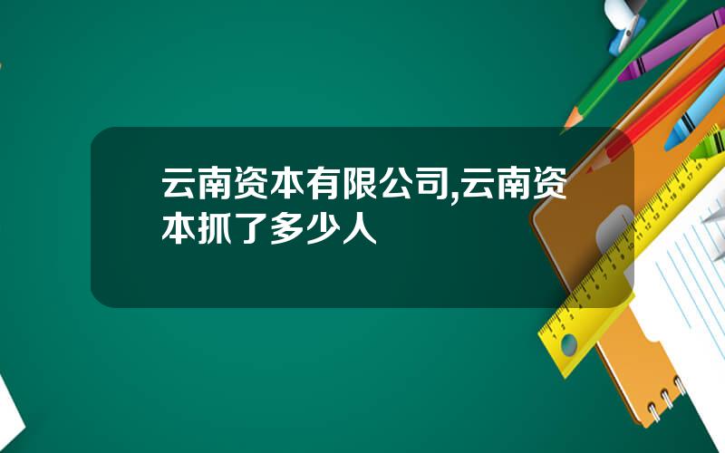 云南资本有限公司,云南资本抓了多少人