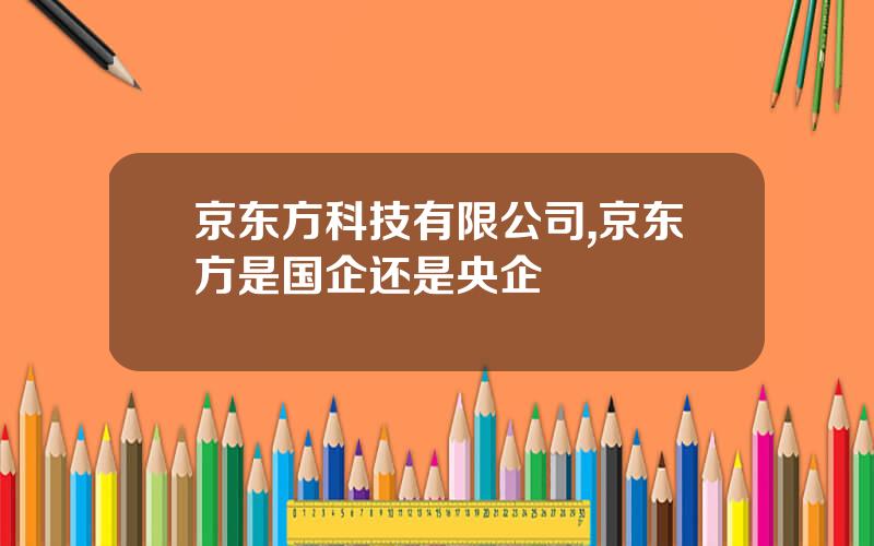 京东方科技有限公司,京东方是国企还是央企