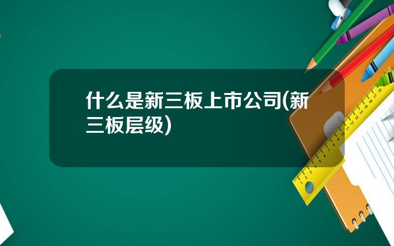 什么是新三板上市公司(新三板层级)