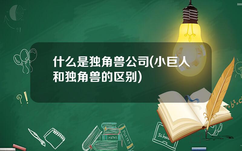 什么是独角兽公司(小巨人和独角兽的区别)