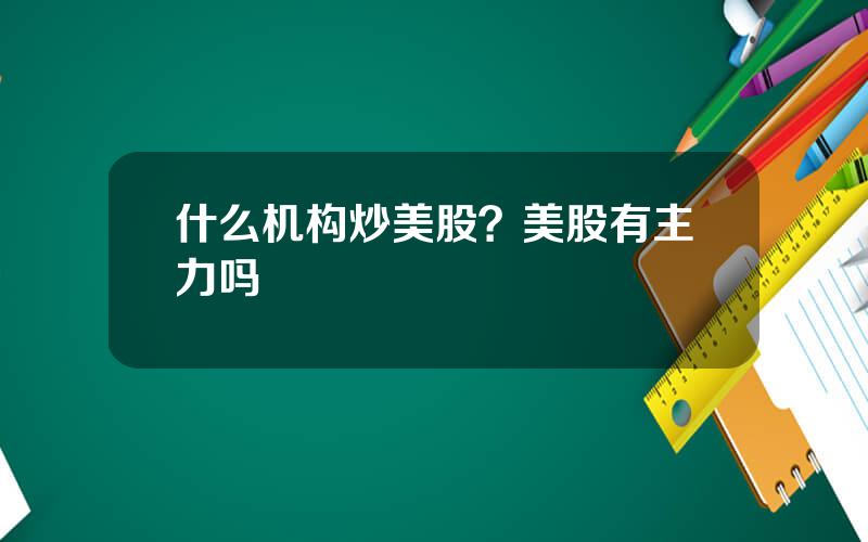 什么机构炒美股？美股有主力吗