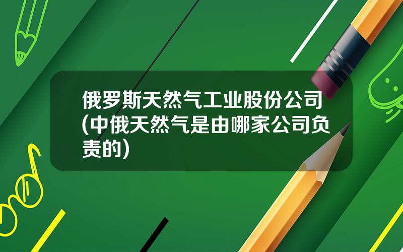俄罗斯天然气工业股份公司(中俄天然气是由哪家公司负责的)