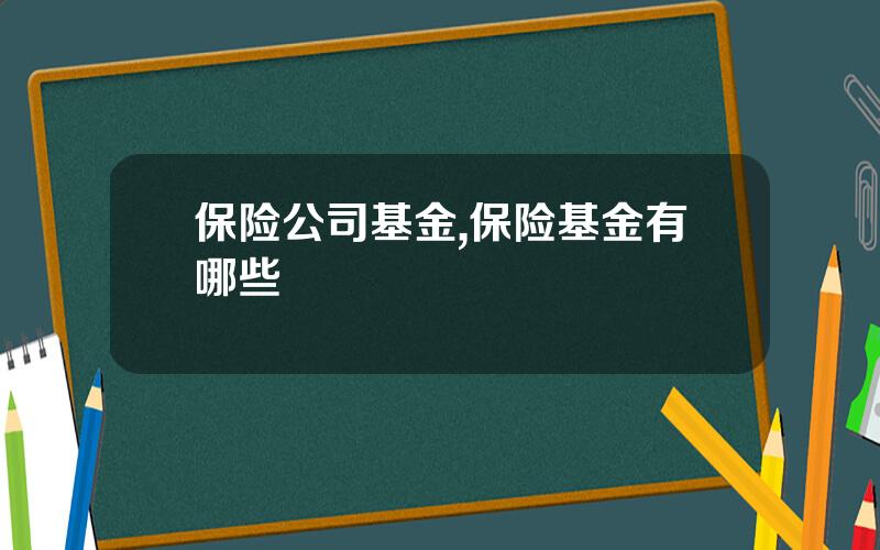保险公司基金,保险基金有哪些