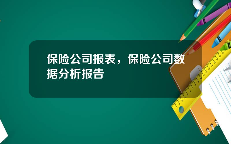 保险公司报表，保险公司数据分析报告