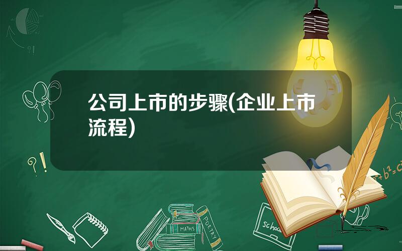 公司上市的步骤(企业上市流程)