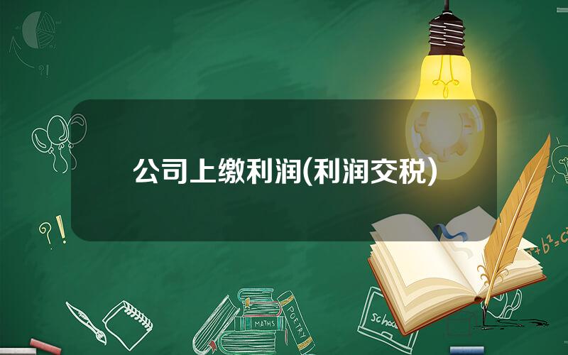 公司上缴利润(利润交税)