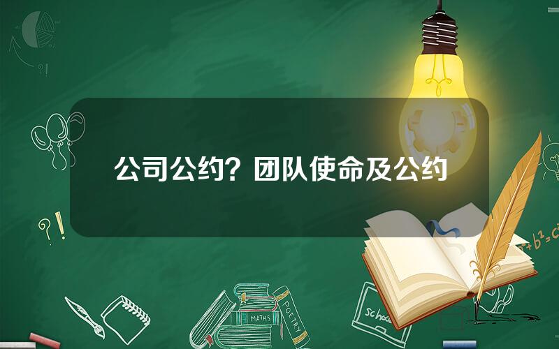 公司公约？团队使命及公约