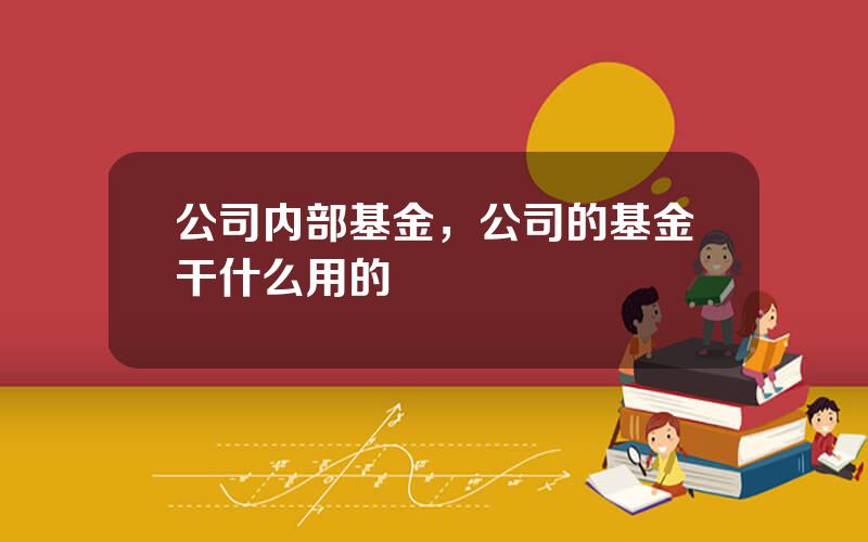 公司内部基金，公司的基金干什么用的
