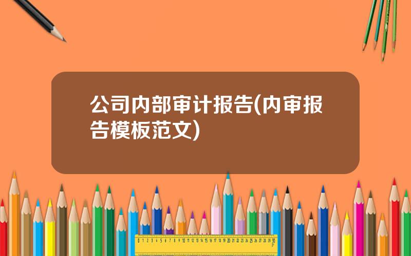 公司内部审计报告(内审报告模板范文)