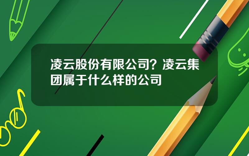 凌云股份有限公司？凌云集团属于什么样的公司
