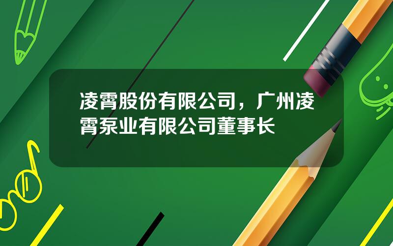 凌霄股份有限公司，广州凌霄泵业有限公司董事长