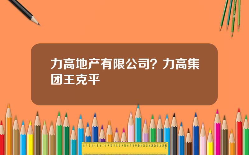力高地产有限公司？力高集团王克平