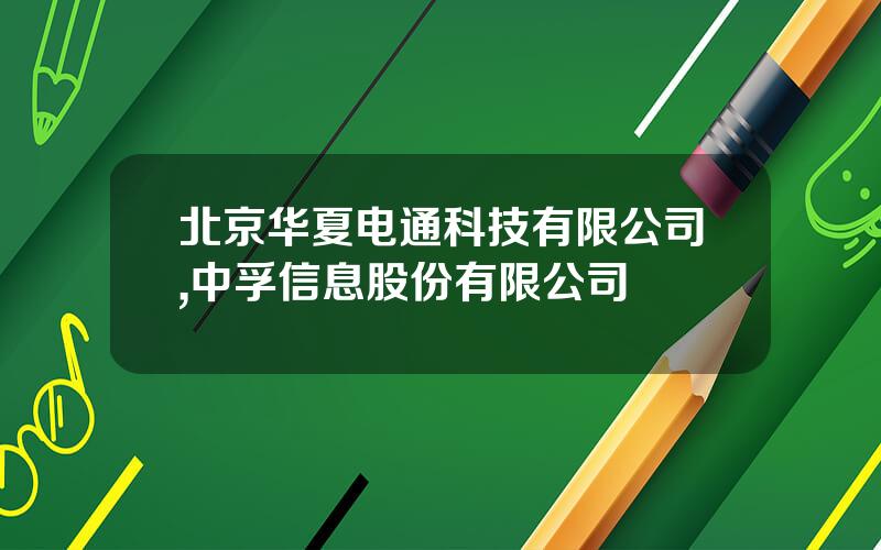 北京华夏电通科技有限公司,中孚信息股份有限公司