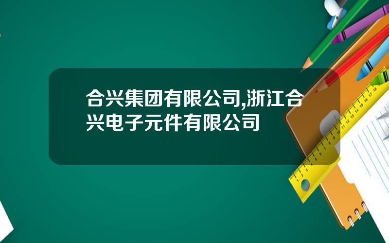 合兴集团有限公司,浙江合兴电子元件有限公司