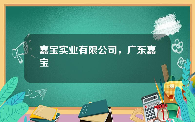 嘉宝实业有限公司，广东嘉宝