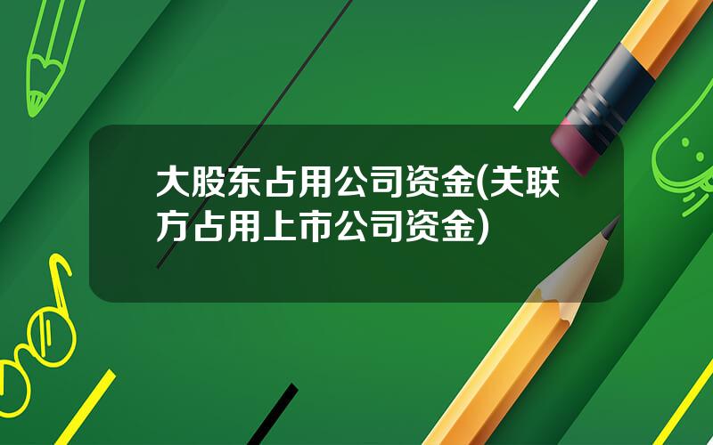 大股东占用公司资金(关联方占用上市公司资金)