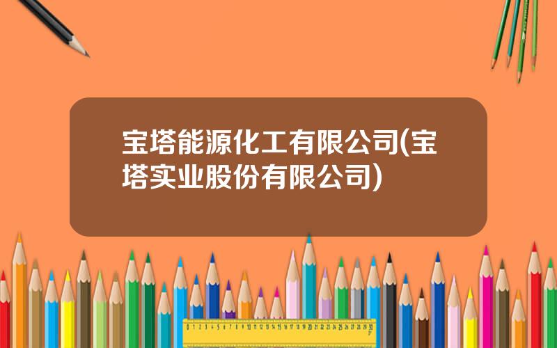 宝塔能源化工有限公司(宝塔实业股份有限公司)