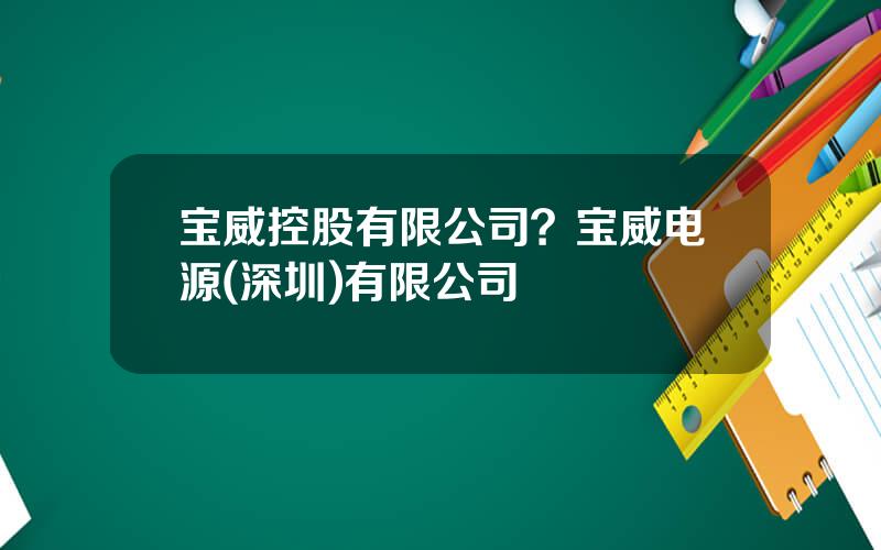 宝威控股有限公司？宝威电源(深圳)有限公司