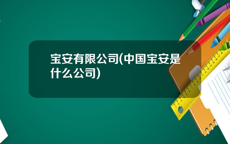 宝安有限公司(中国宝安是什么公司)