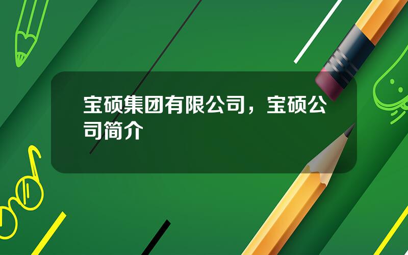 宝硕集团有限公司，宝硕公司简介
