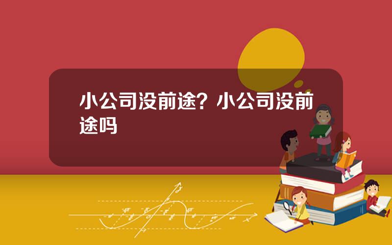 小公司没前途？小公司没前途吗