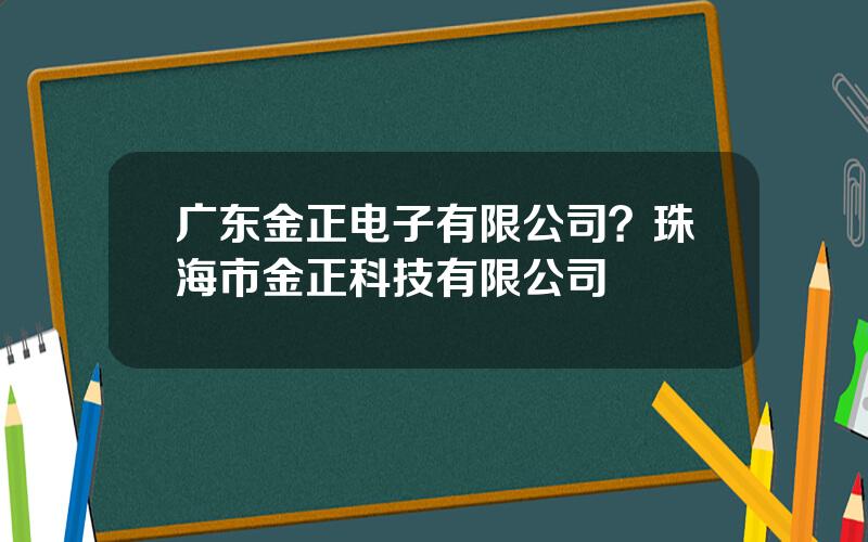 广东金正电子有限公司？珠海市金正科技有限公司