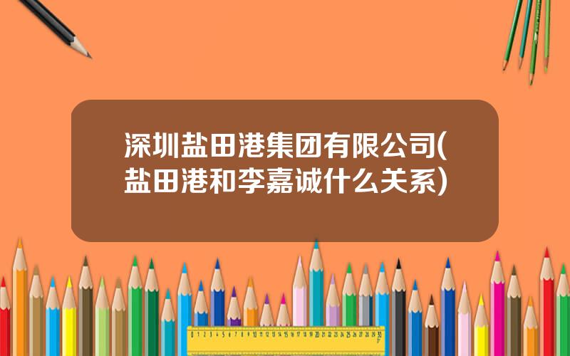 深圳盐田港集团有限公司(盐田港和李嘉诚什么关系)