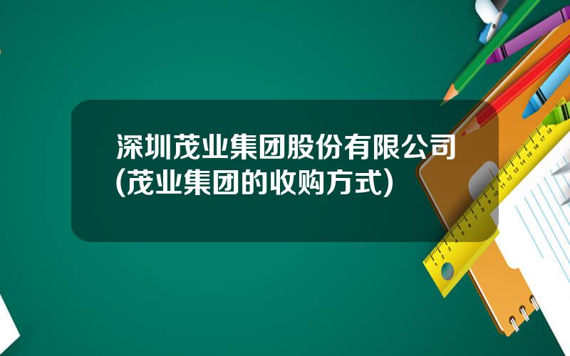 深圳茂业集团股份有限公司(茂业集团的收购方式)