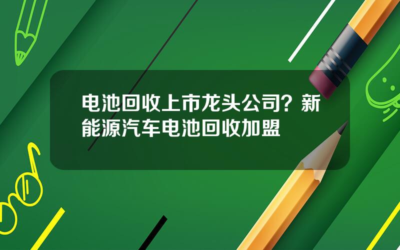 电池回收上市龙头公司？新能源汽车电池回收加盟