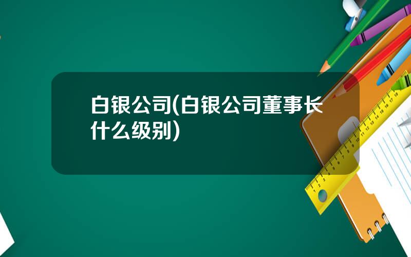 白银公司(白银公司董事长什么级别)