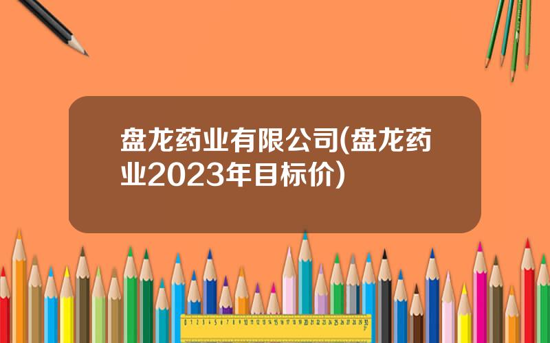 盘龙药业有限公司(盘龙药业2023年目标价)